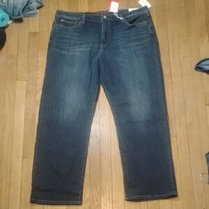 NWT Lucky Brand 181 Relaxed fit straight leg Dark Blue Jeans stretch denim